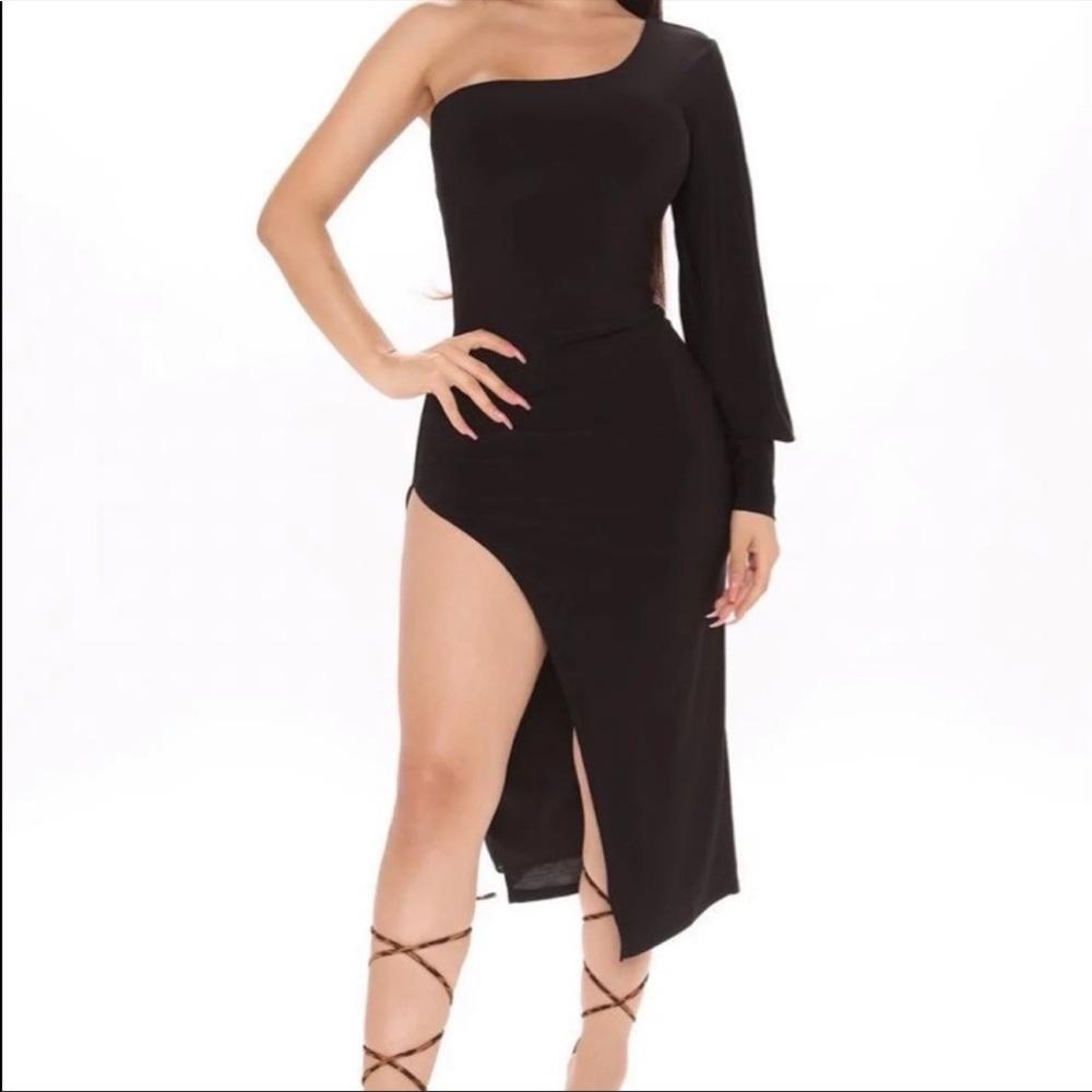 Fashion Nova Missing Kisses One Shoulder Dress